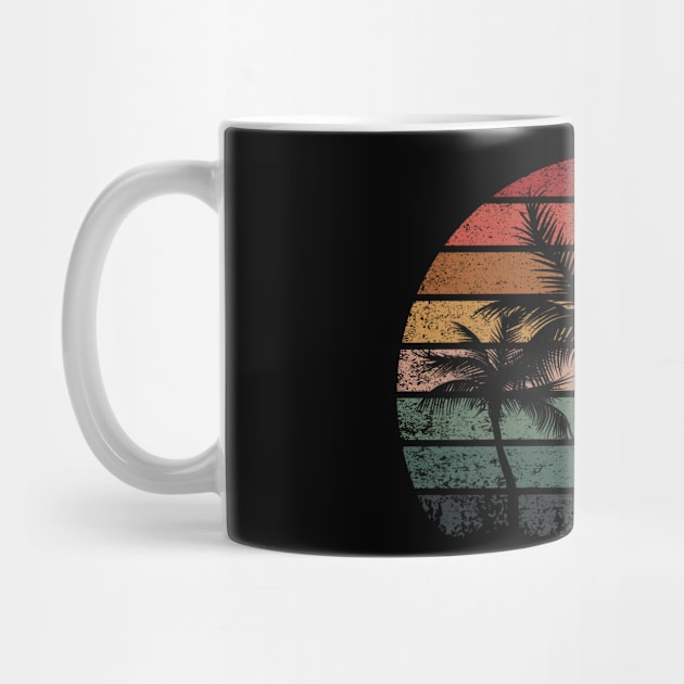 Palm Tree Retro Style Tropical Beach by folidelarts